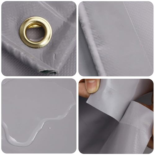 Waterproof Poly Tarp 5x15m with Grommets Grey K9734