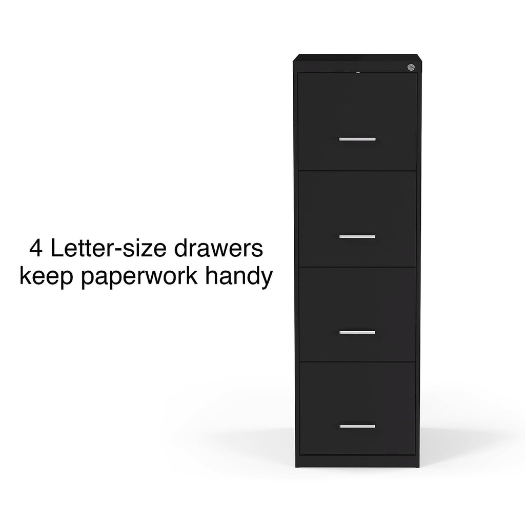 Black 4-Drawer Lockable File Cabinet V64055