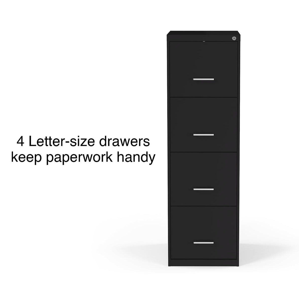 Black 4-Drawer Lockable File Cabinet V64055