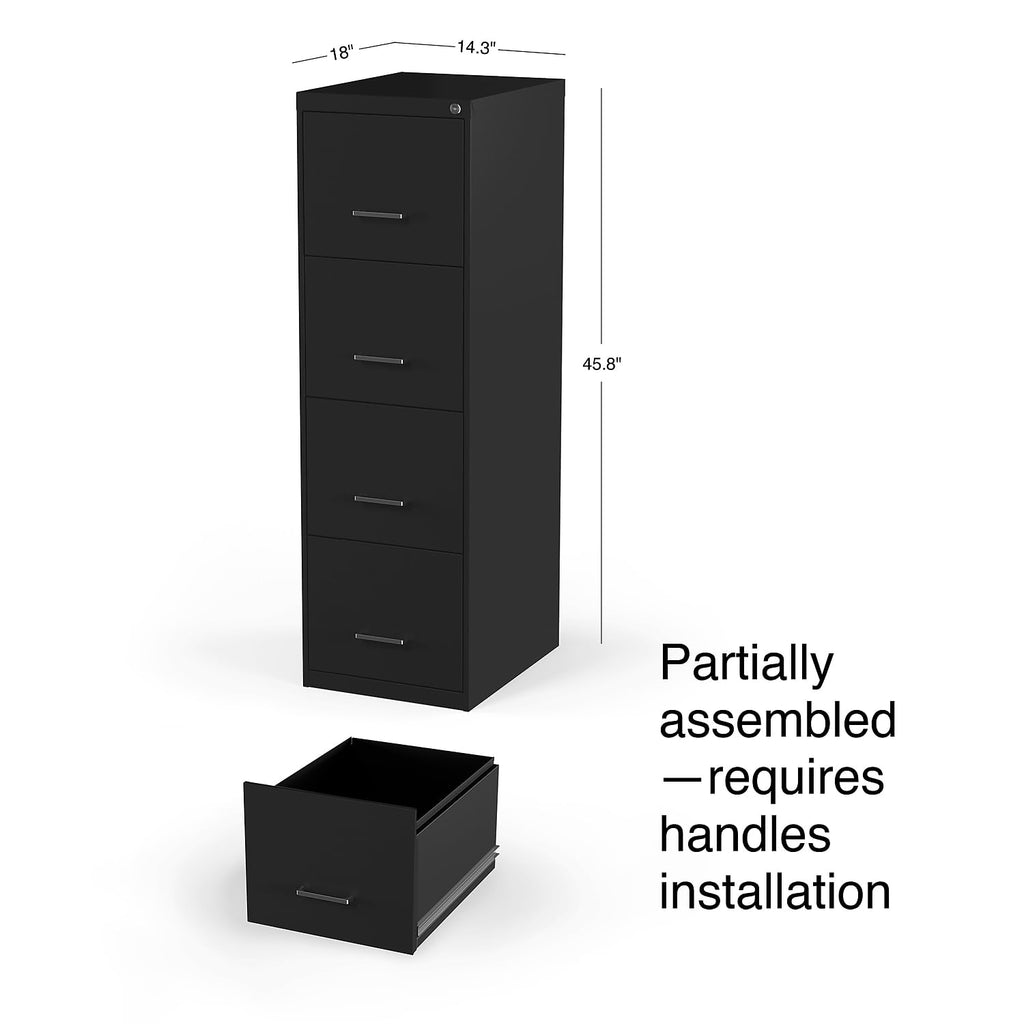 Black 4-Drawer Lockable File Cabinet V64055