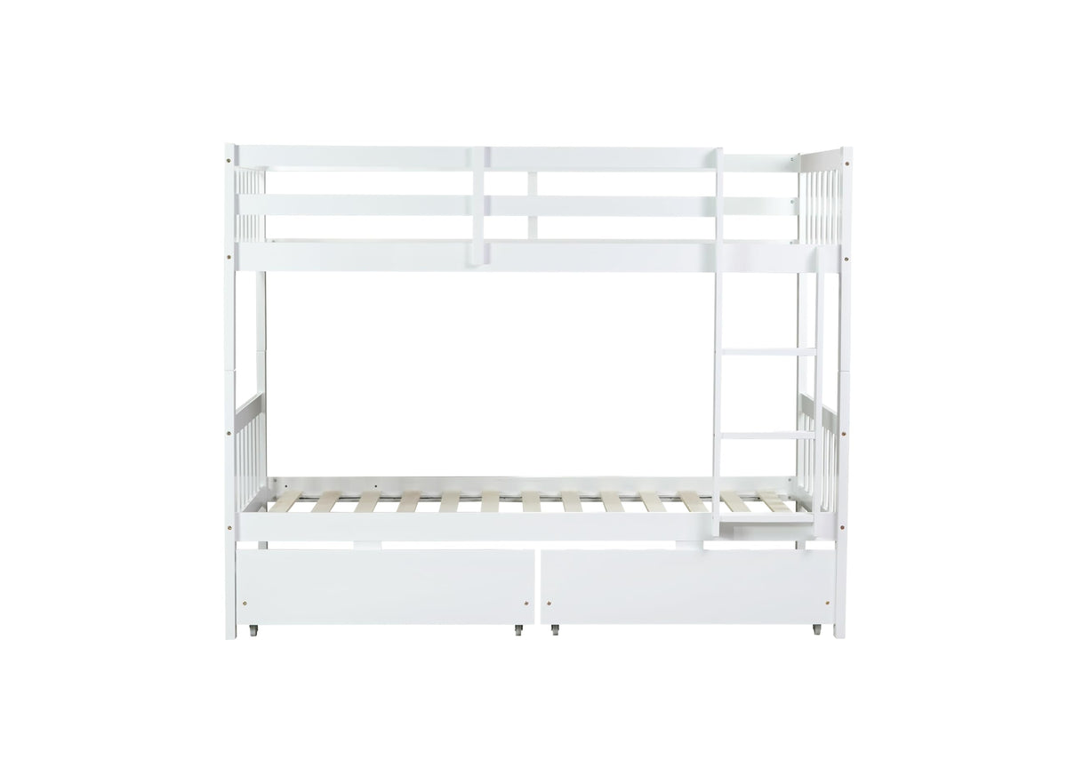 Twin Over Twin Bunk Bed with Storage D38288