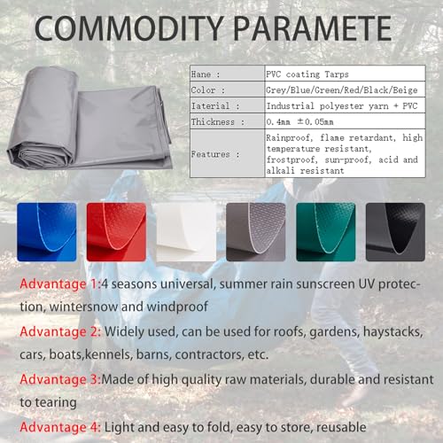 Waterproof Poly Tarp 5x15m with Grommets Grey K9734