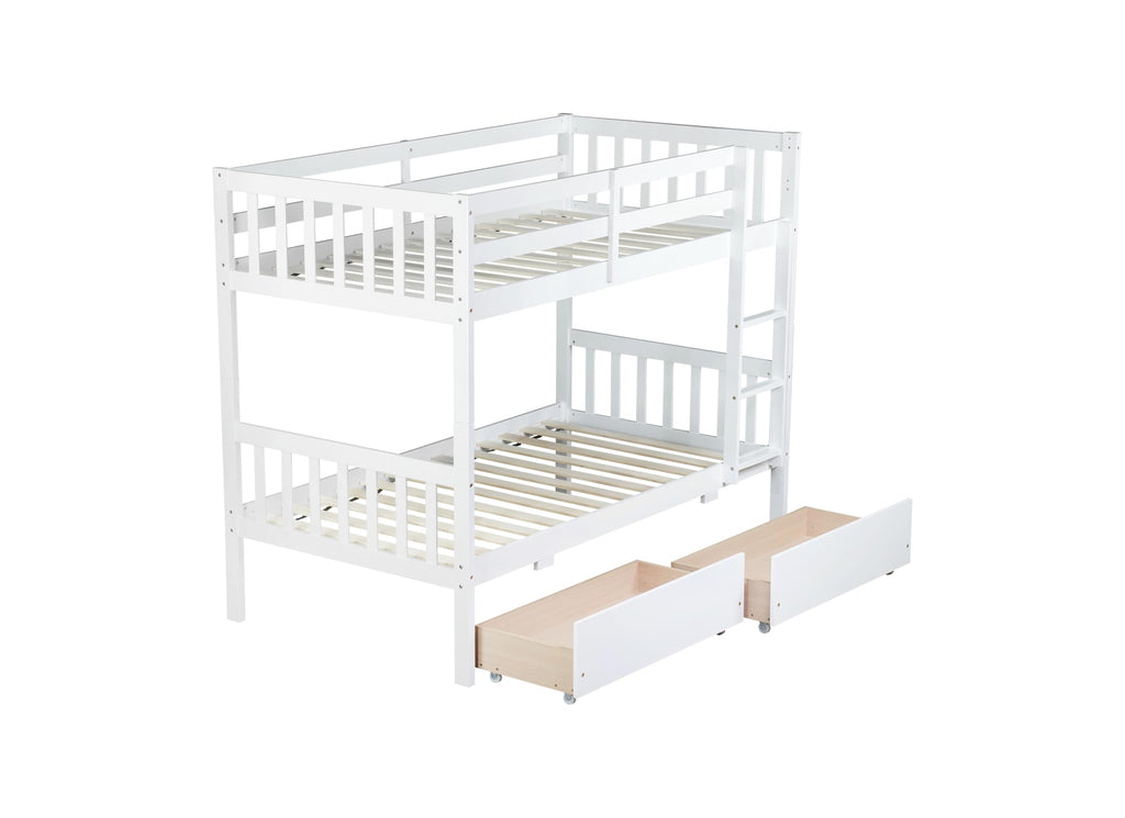 Twin Over Twin Bunk Bed with Storage D38288