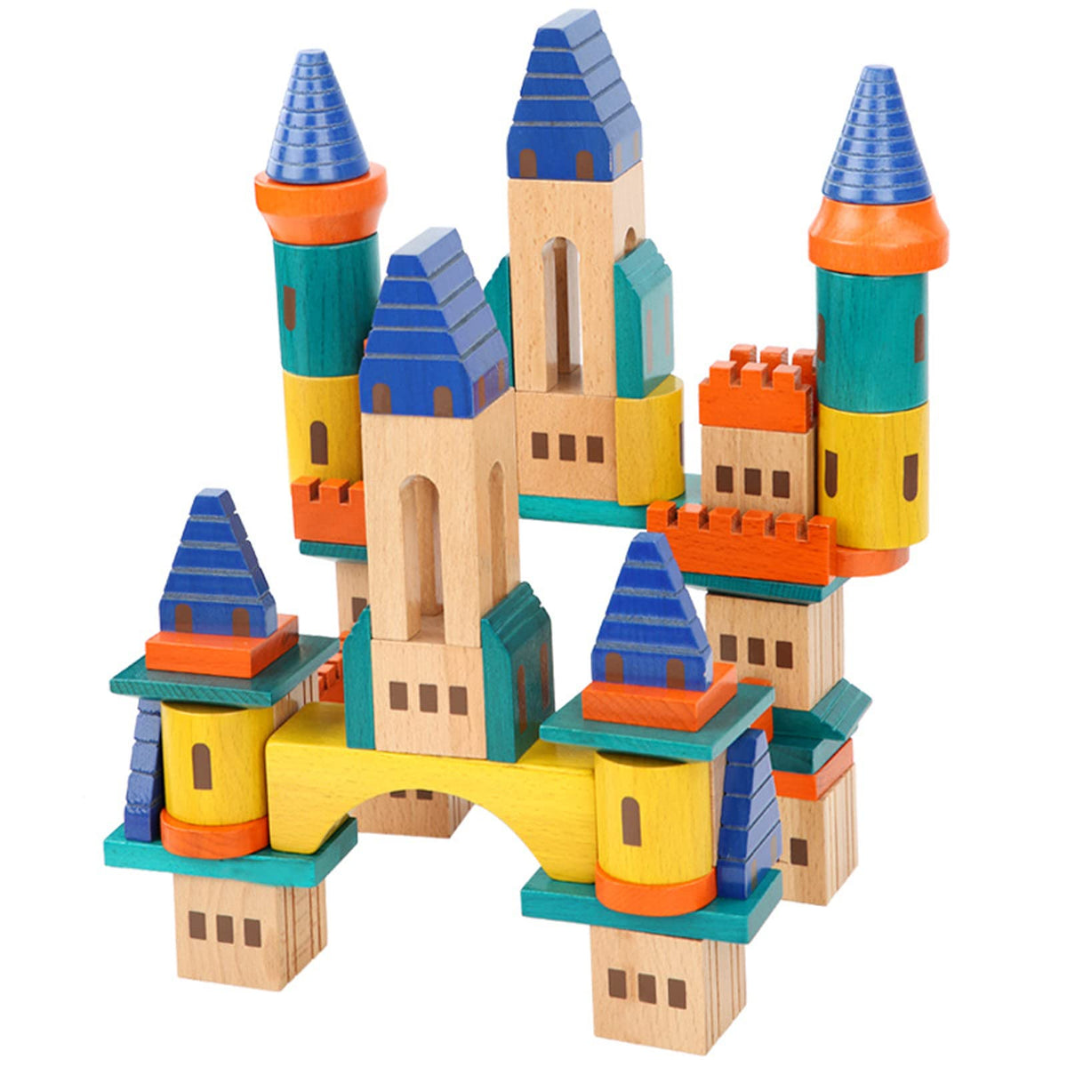 69 Pcs Wooden Building Blocks Set M757