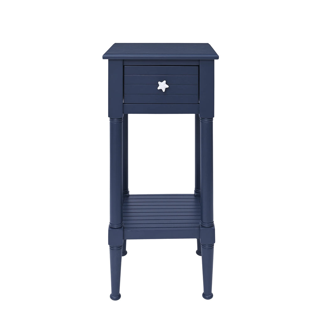 Navy Small Accent Table with Storage L192