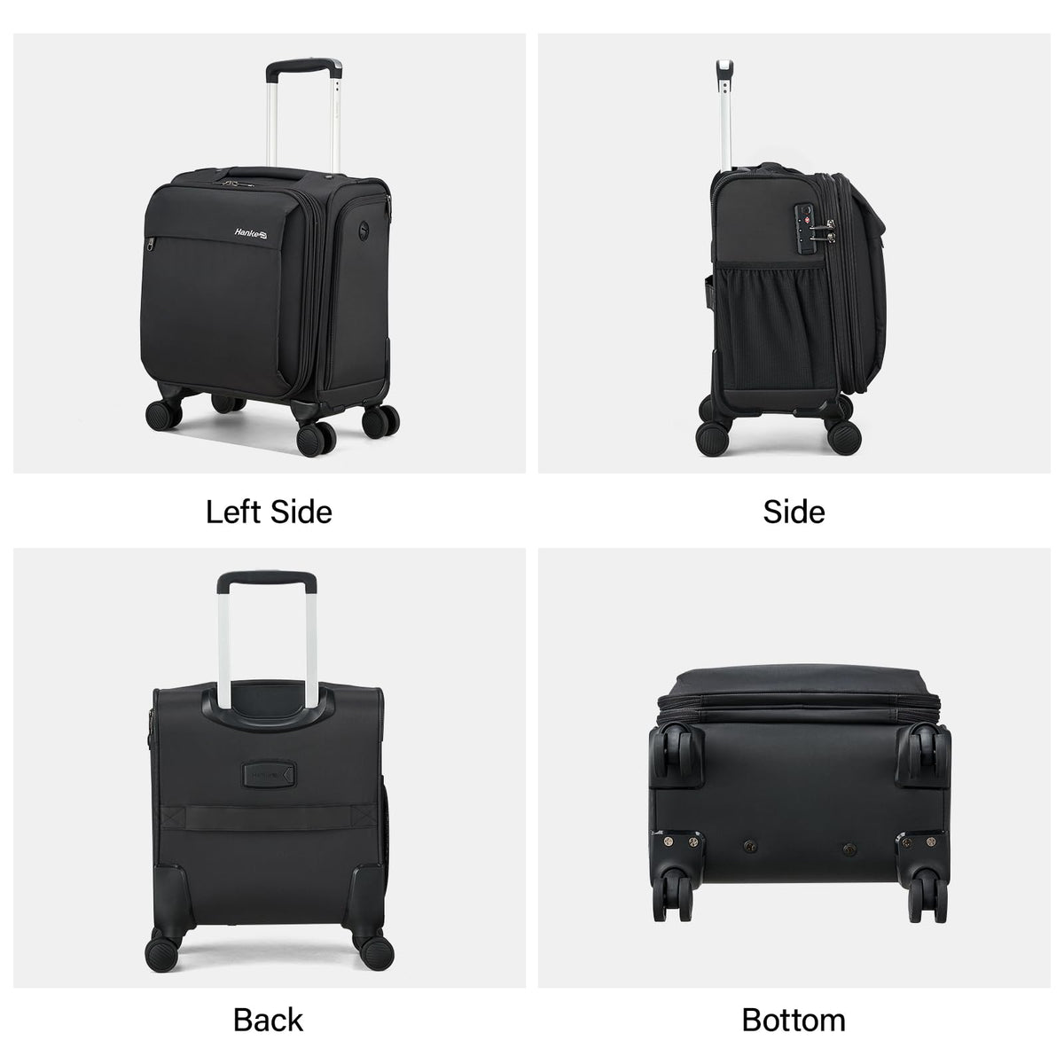 16 Inch Underseat Carry On Luggage with Wheels Dark Gray Z5600