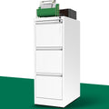 White 3 Drawer Metal File Cabinet with Lock T513311