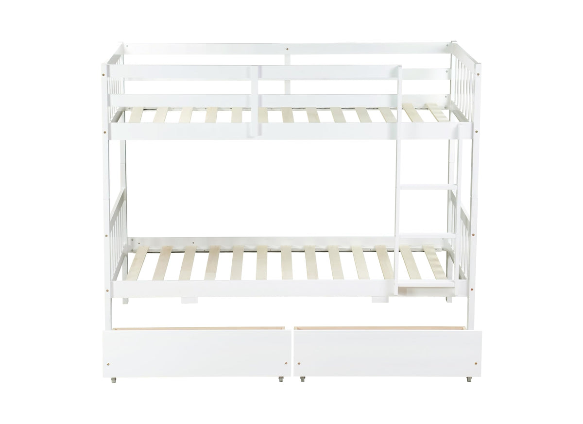 Twin Over Twin Bunk Bed with Storage D38288