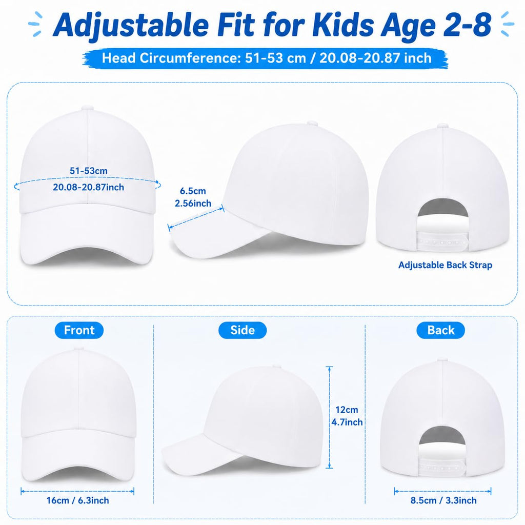 30 Pcs DIY Kids Baseball Caps Hats Q959