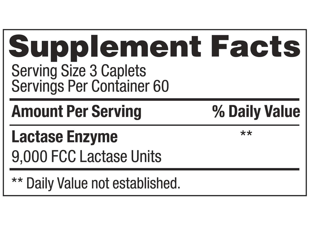 Lactase Enzyme 180 Caplets A618