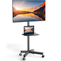 Rolling TV Stand on Wheels for 23-65 Inch TVs, Tilt Mobile TV Cart Holds up to 99 lbs with Adjustable Height Shelf L23689