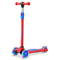 3-Wheel Kids Scooter Adjustable Height Anti-Slip Deck Red and Blue Q2301