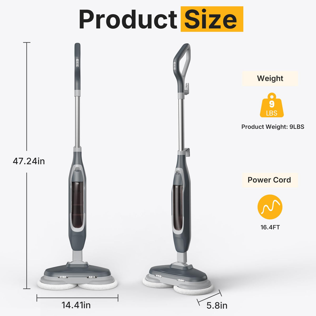 Dual Rotating Scrub & Steam Mop I7569
