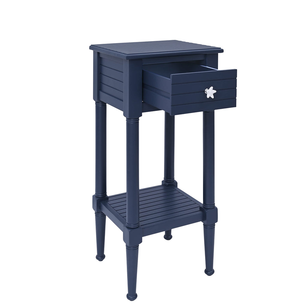Navy Small Accent Table with Storage L192