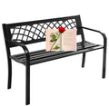 Black Metal Outdoor Bench with Armrests E253029