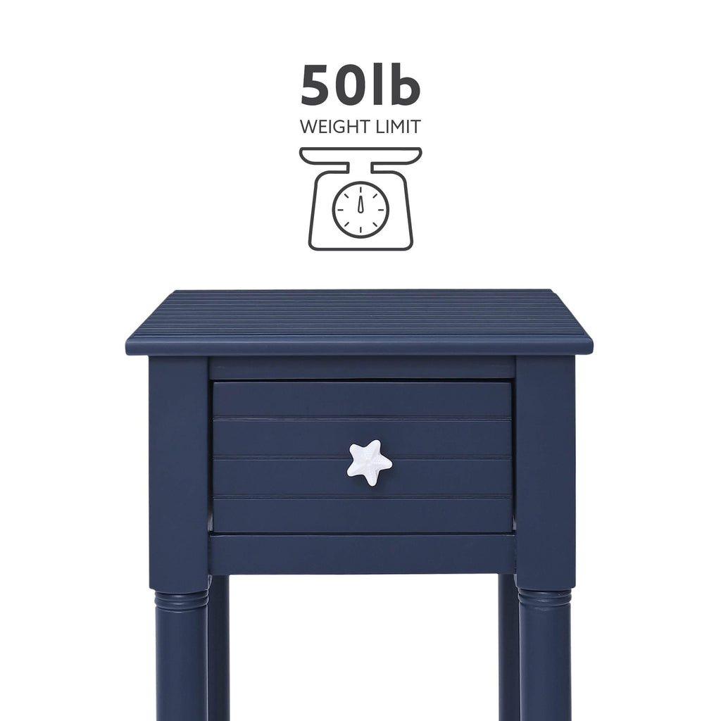 Navy Small Accent Table with Storage L192