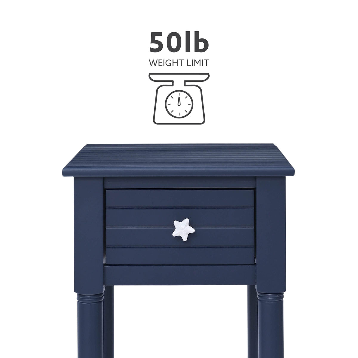 Navy Small Accent Table with Storage L192