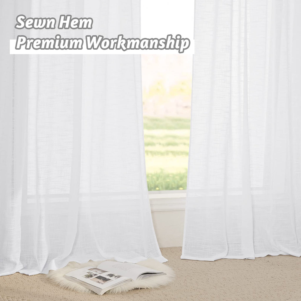 White Sheer Curtains W52 x L95 F3562