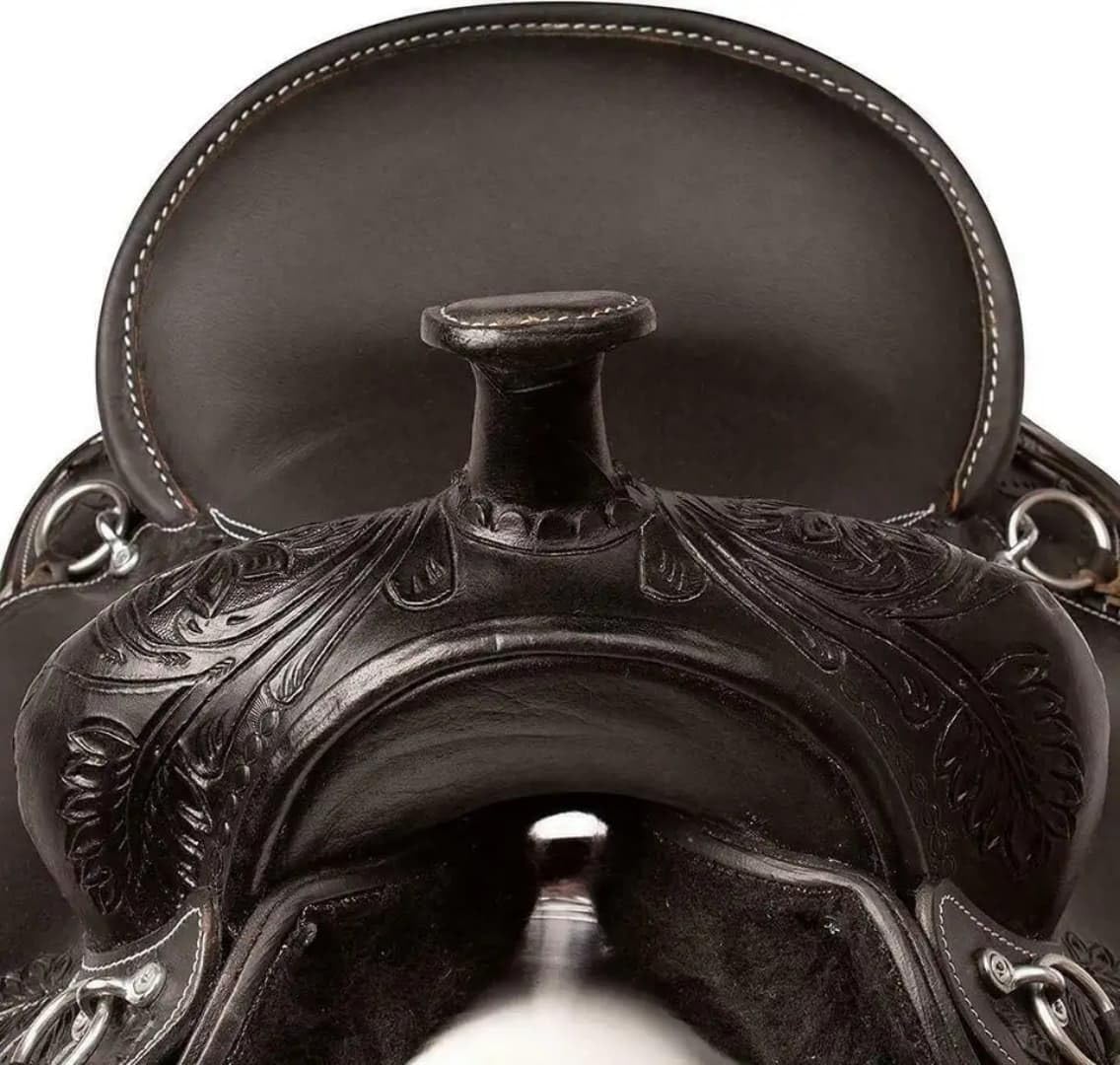 Black Floral Tooled Leather Western Saddles Combo Tack Set D415248