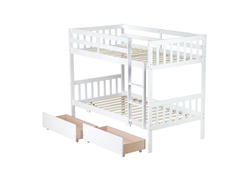 Twin Over Twin Bunk Bed with Storage D38288