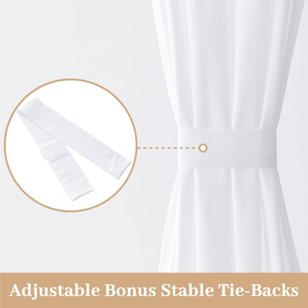 White Sidelight Curtains 2 Panels 26 x 72 inches M826