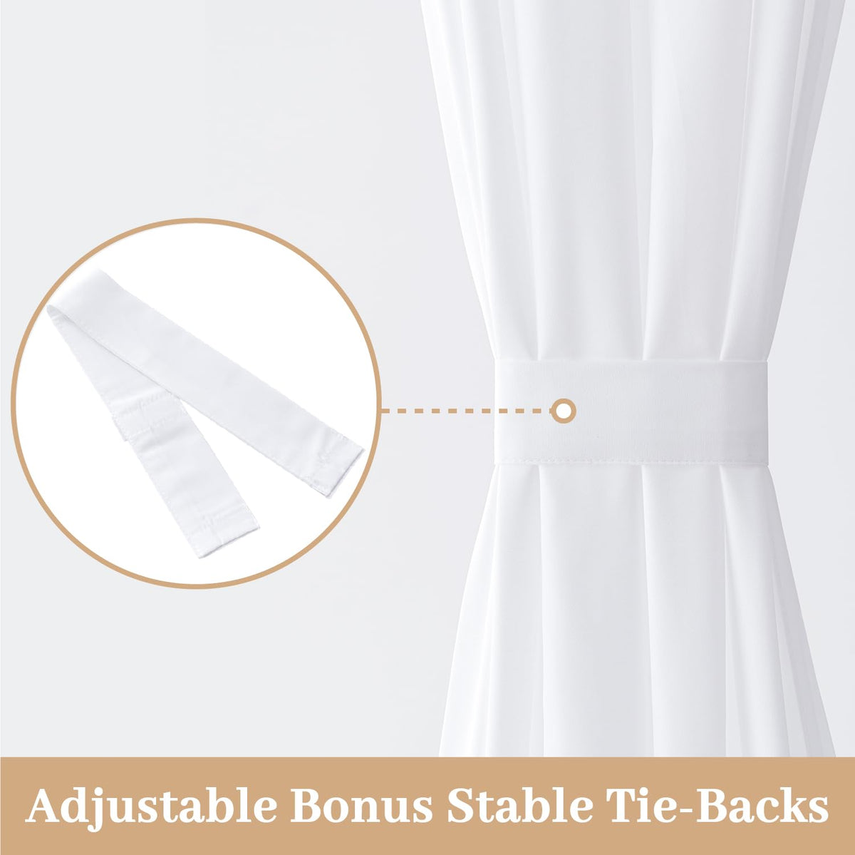 White Sidelight Curtains 2 Panels 26 x 72 inches M826