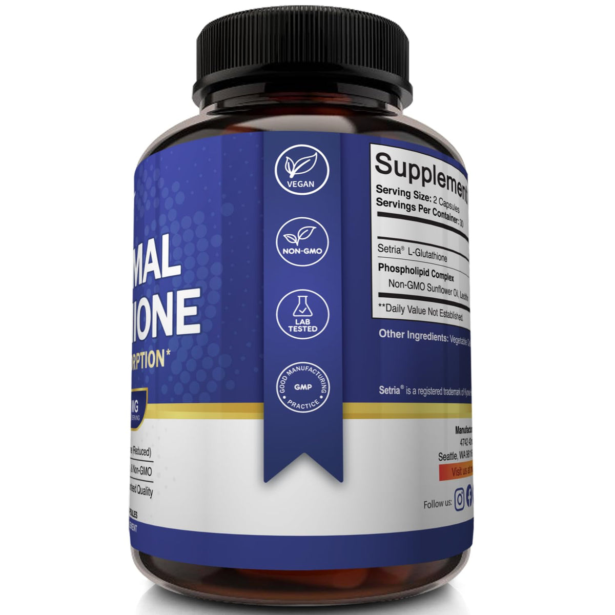 Liposomal Glutathione Supplement 700mg 60 Capsules K95396