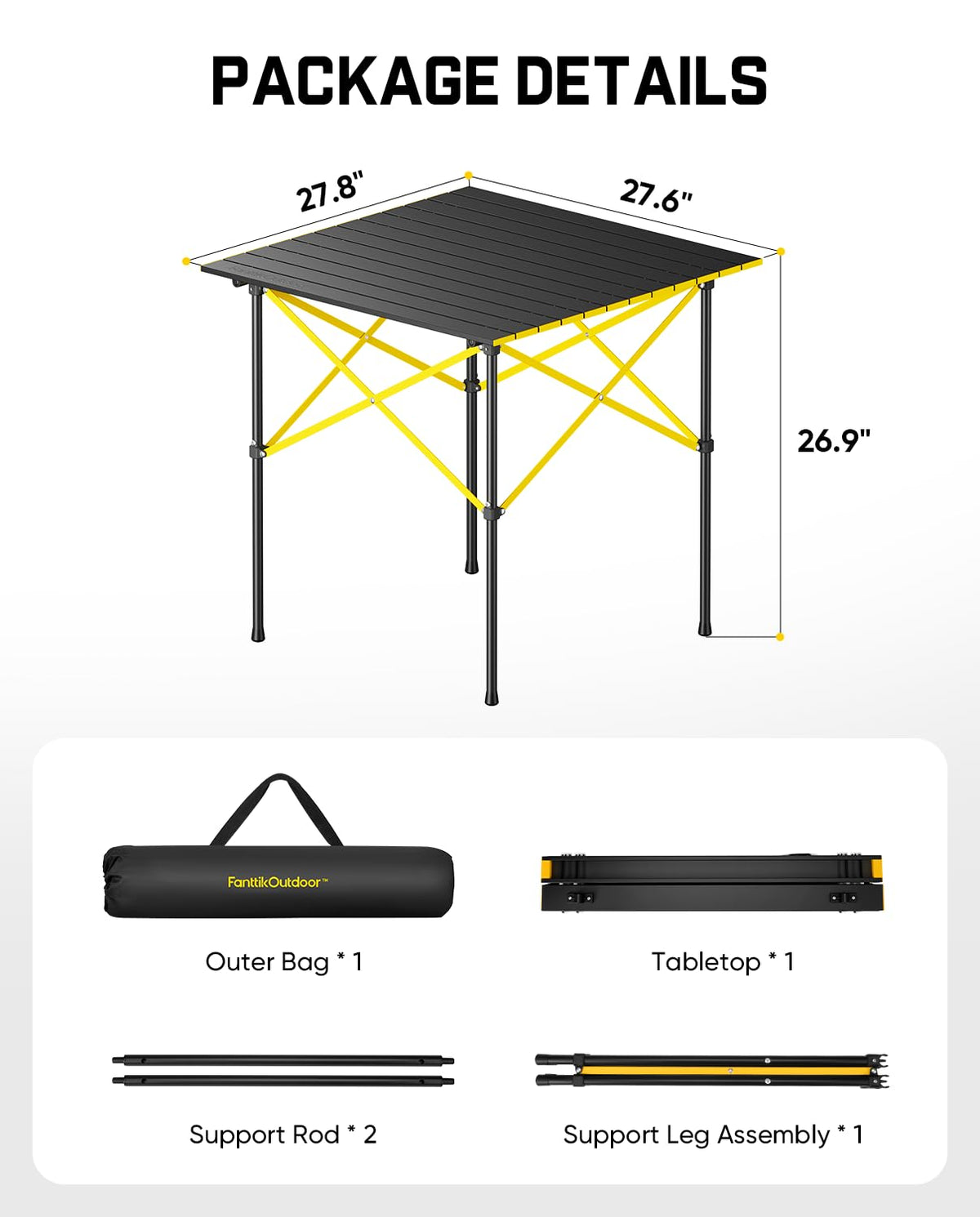 Portable Folding Aluminum Camping Table with Carry Bag E9173