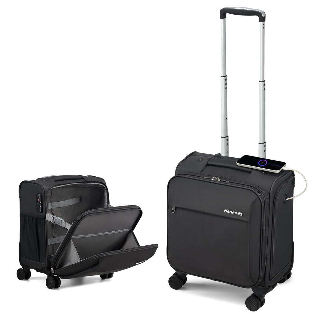 16 Inch Underseat Carry On Luggage with Wheels Dark Gray Z5600