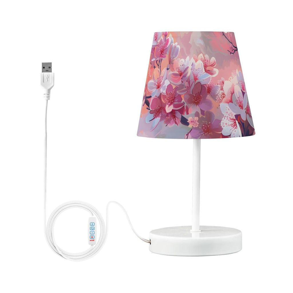 Cherry Blossoms Painting 3-Way Dimmable LED Table Lamp W22981