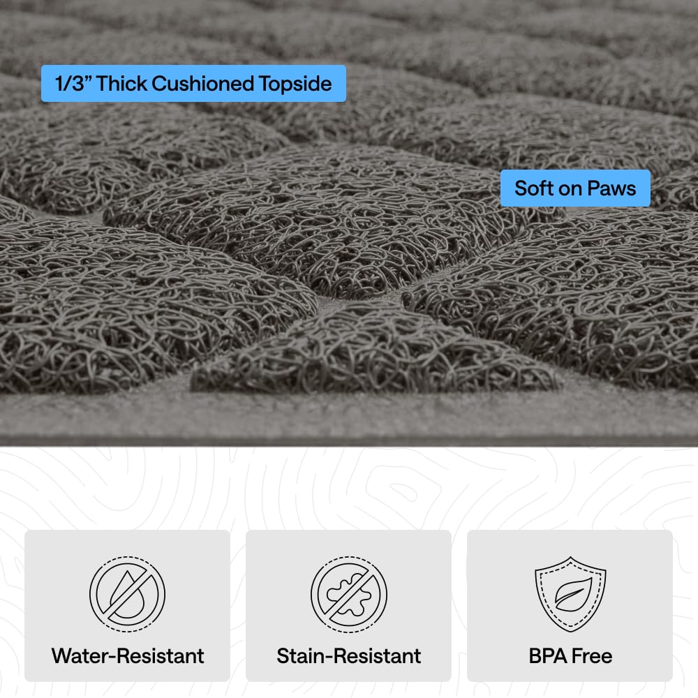 Coiled Mesh Cat Litter Box Mat 30x20 Charcoal U19075