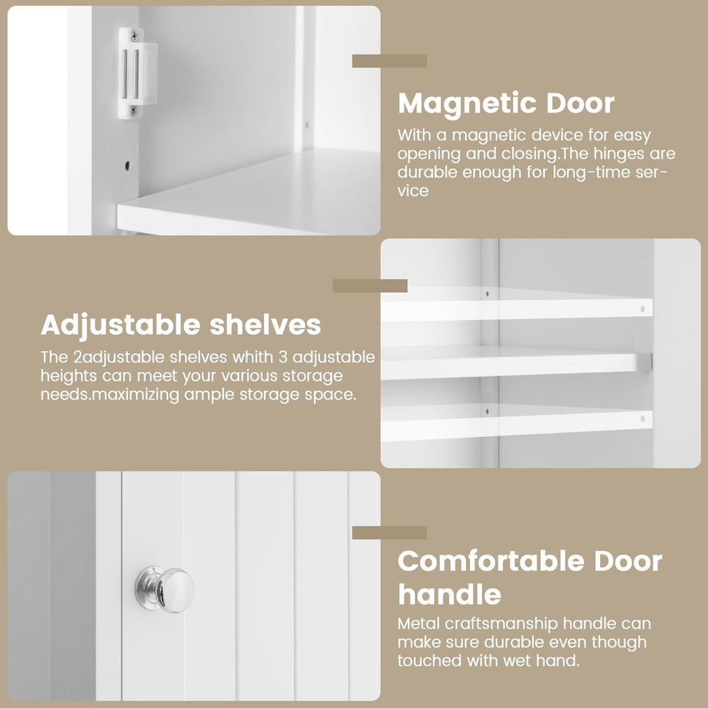 66.9" Tall Bathroom Storage Cabinet with 2 Doors & 1 Drawer W528