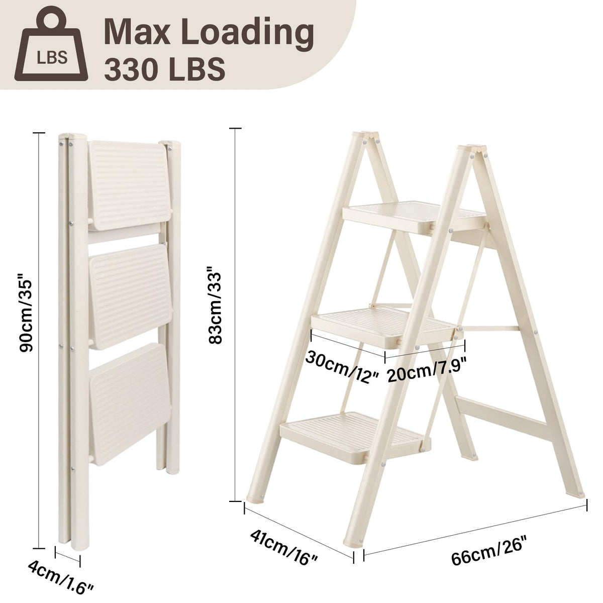 3 Step Carbon Steel Folding Stool C255086