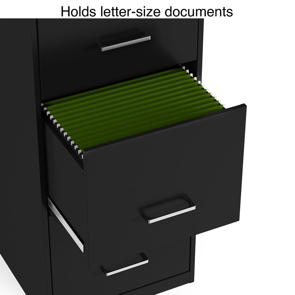 Black 4-Drawer Lockable File Cabinet V64055