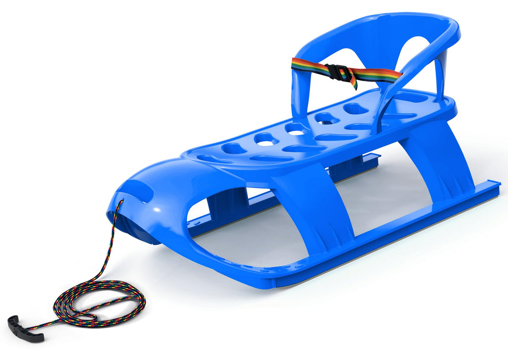 Snow Sled with Pull Rope, Backrest and Safety Belt A823574