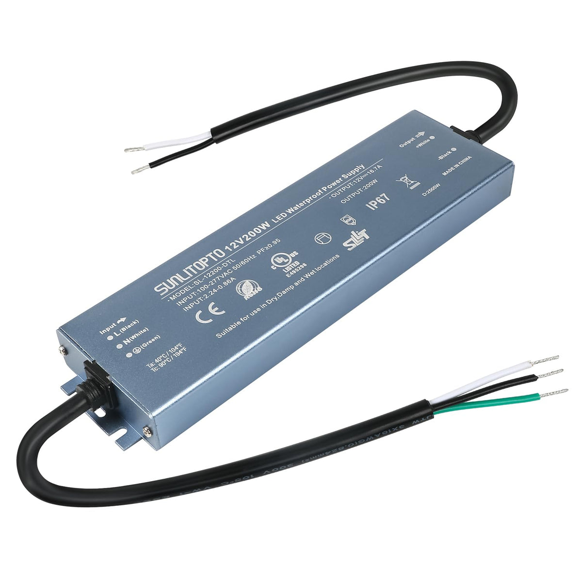 200W IP67 Waterproof LED Driver Power Supply Transformer Z2357