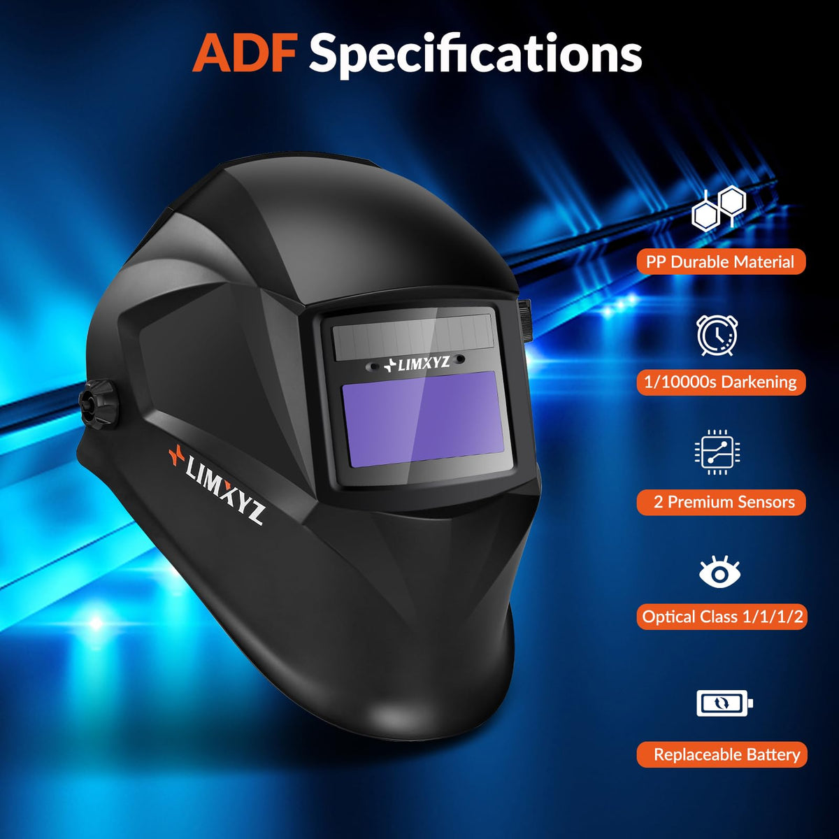 Auto Darkening Welding Helmet Solar Powered I95968