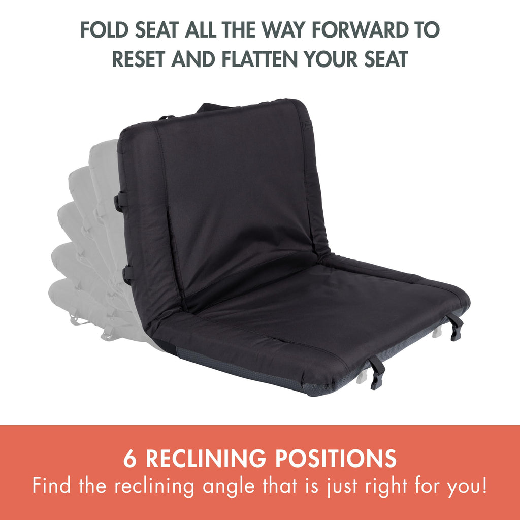 Portable Reclining Stadium Seat with Back Support, Black O32580