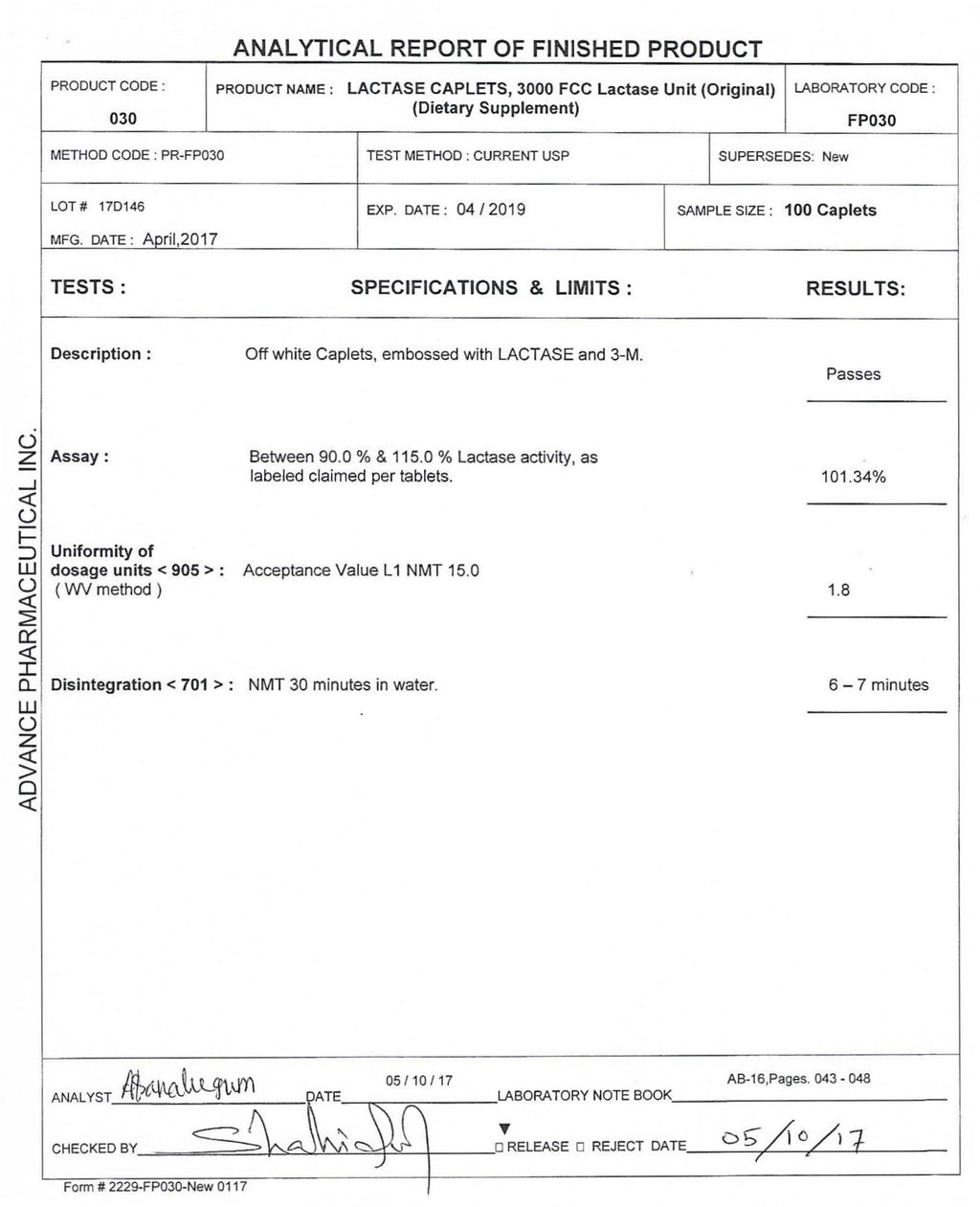 Lactase Enzyme 180 Caplets A618