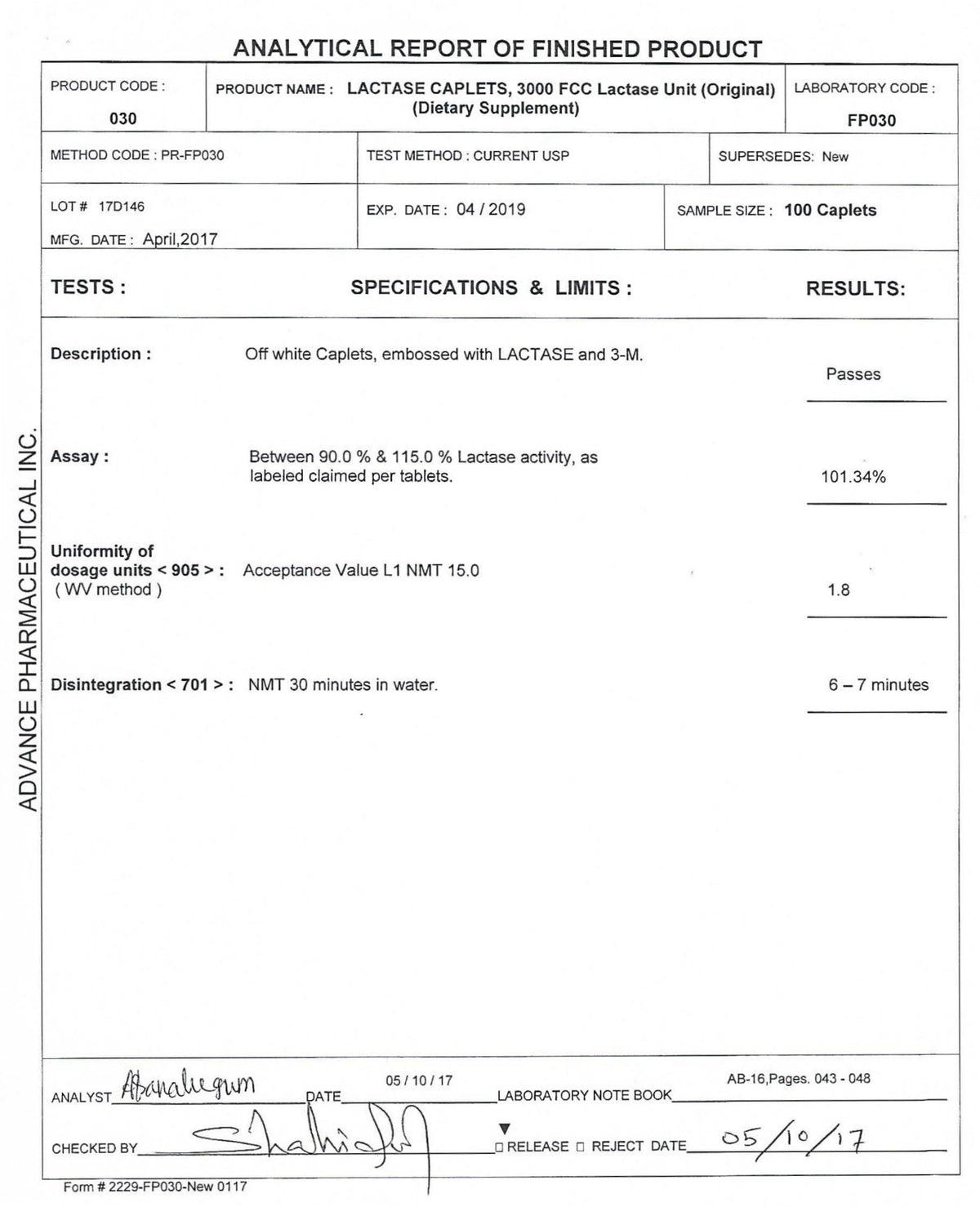 Lactase Enzyme 180 Caplets A618