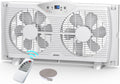 Twin Window Fan with 9-Inch Blades, 3 Speeds, Thermostat Control Z805716