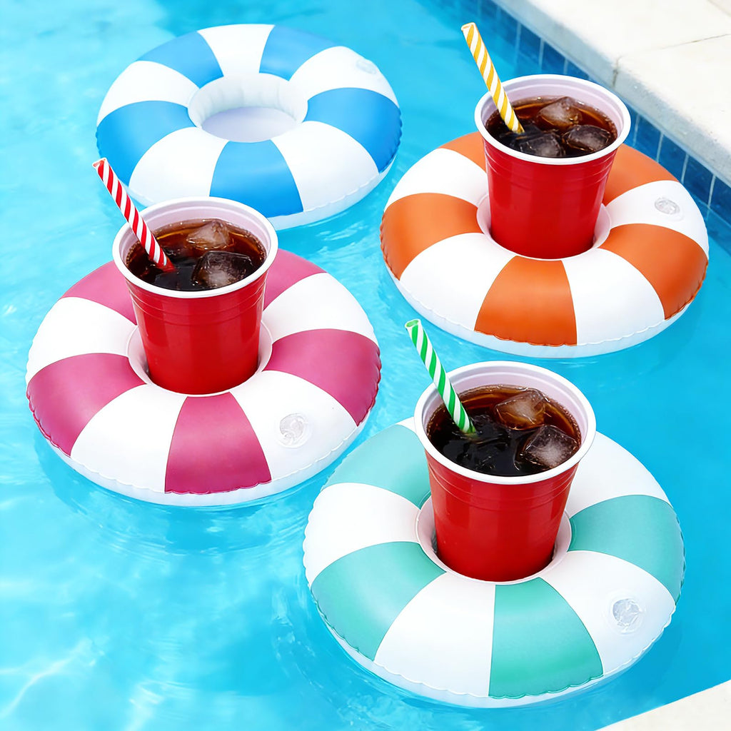 Stripe 4 Pack Inflatable Drink Holder K4108