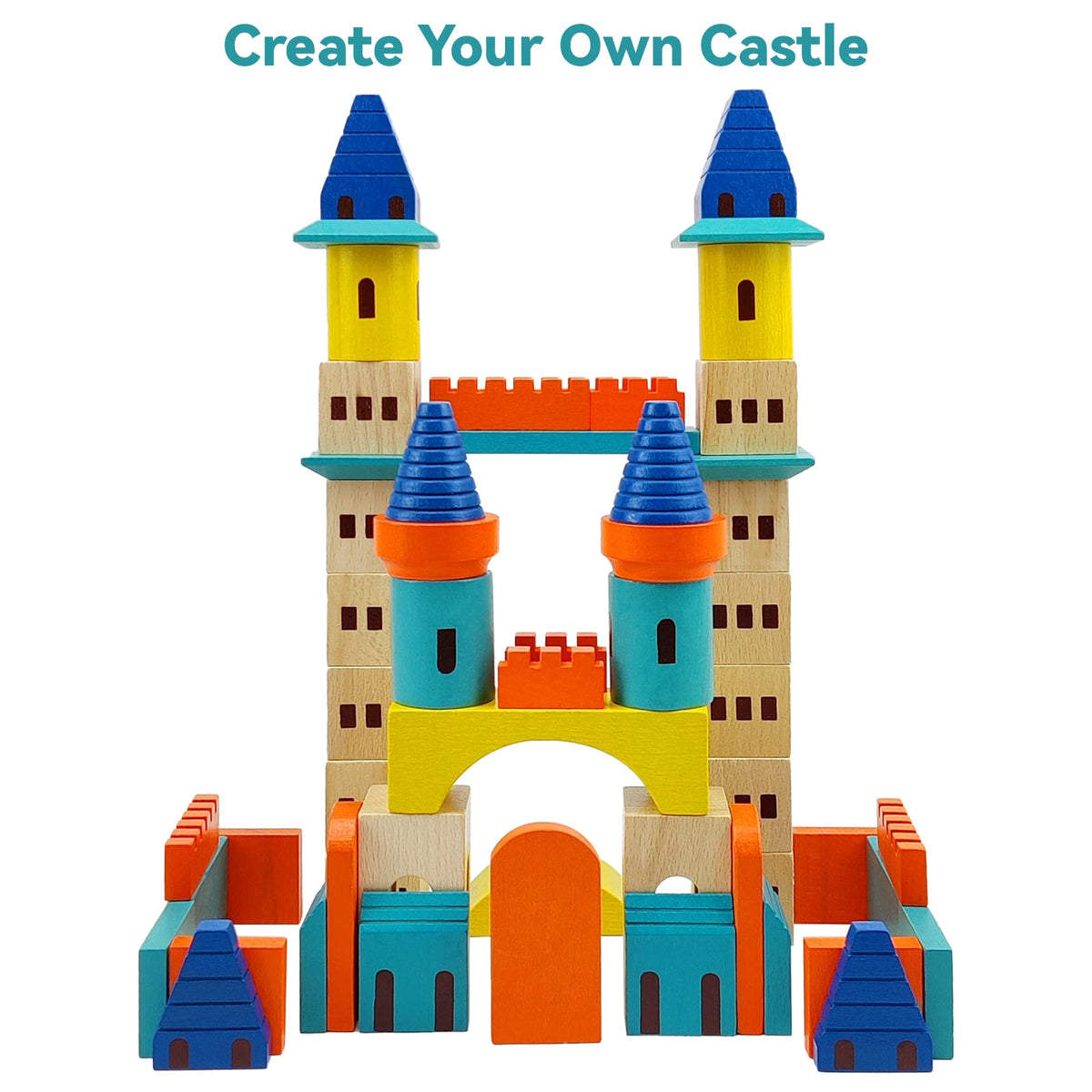 69 Pcs Wooden Building Blocks Set M757