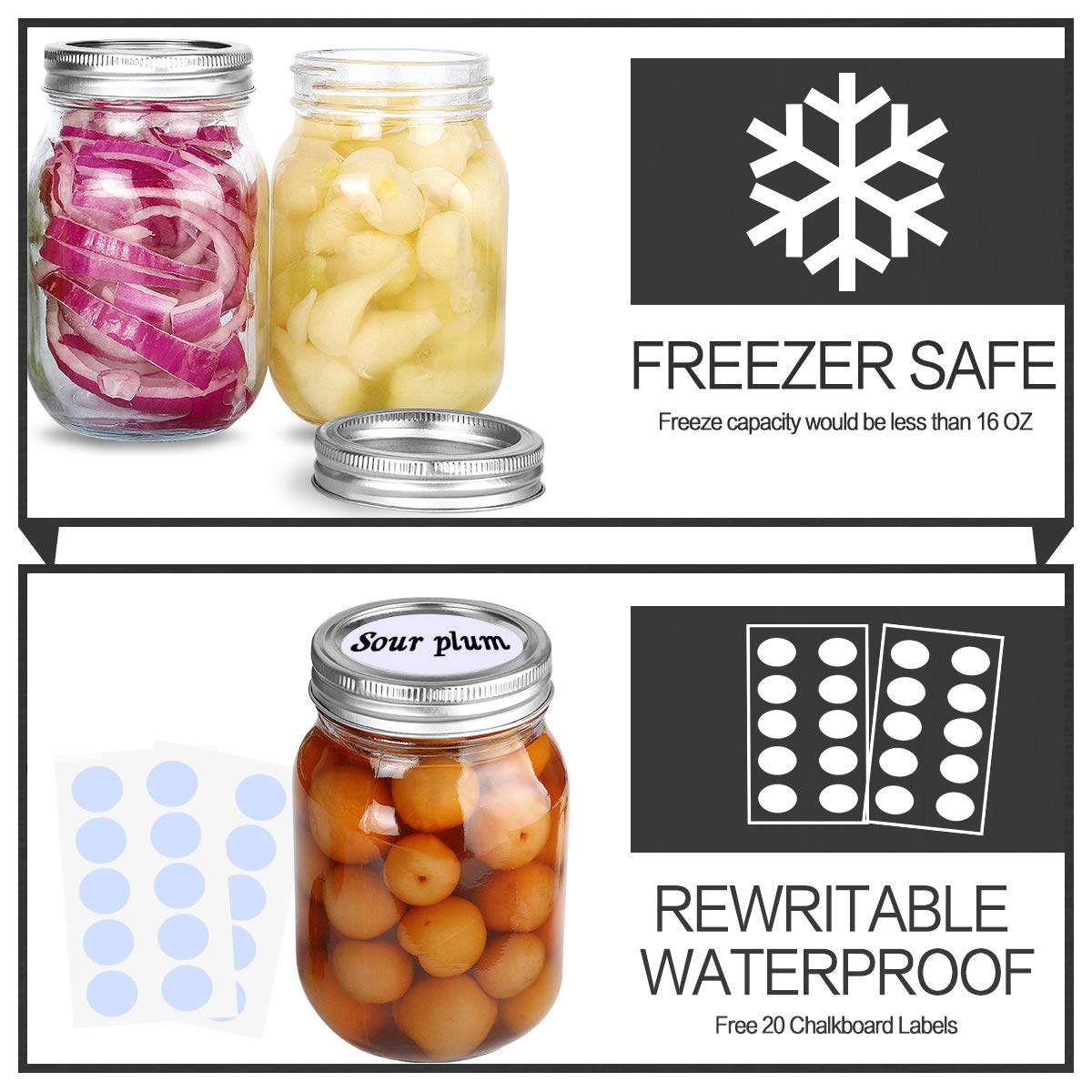 16oz Regular Mouth Mason Jars 12 Pack U30424