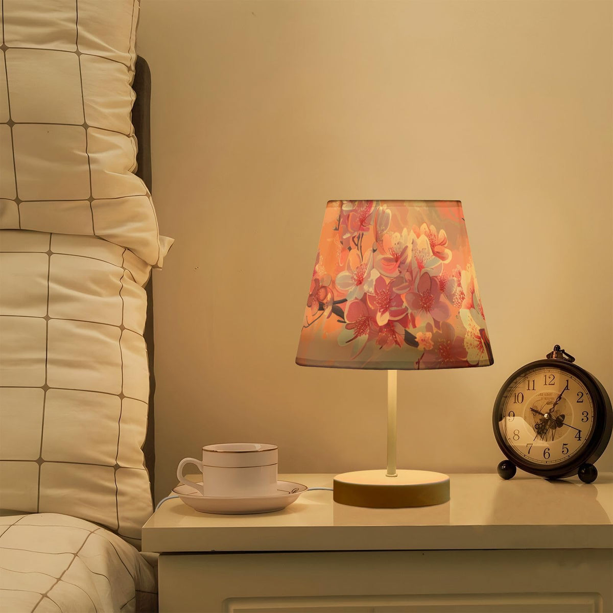 Cherry Blossoms Painting 3-Way Dimmable LED Table Lamp W22981