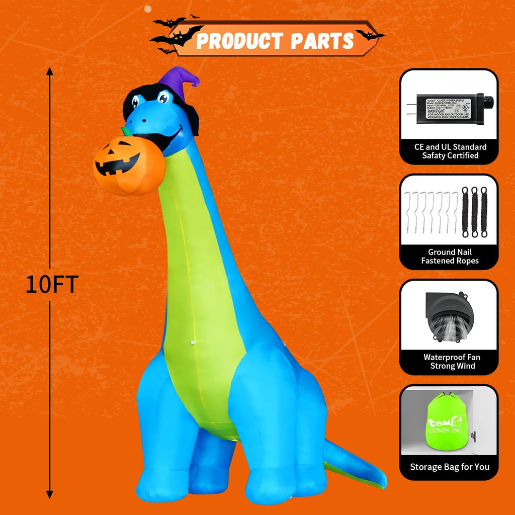 10 FT Animated Inflatable Dinosaur Pumpkin E621