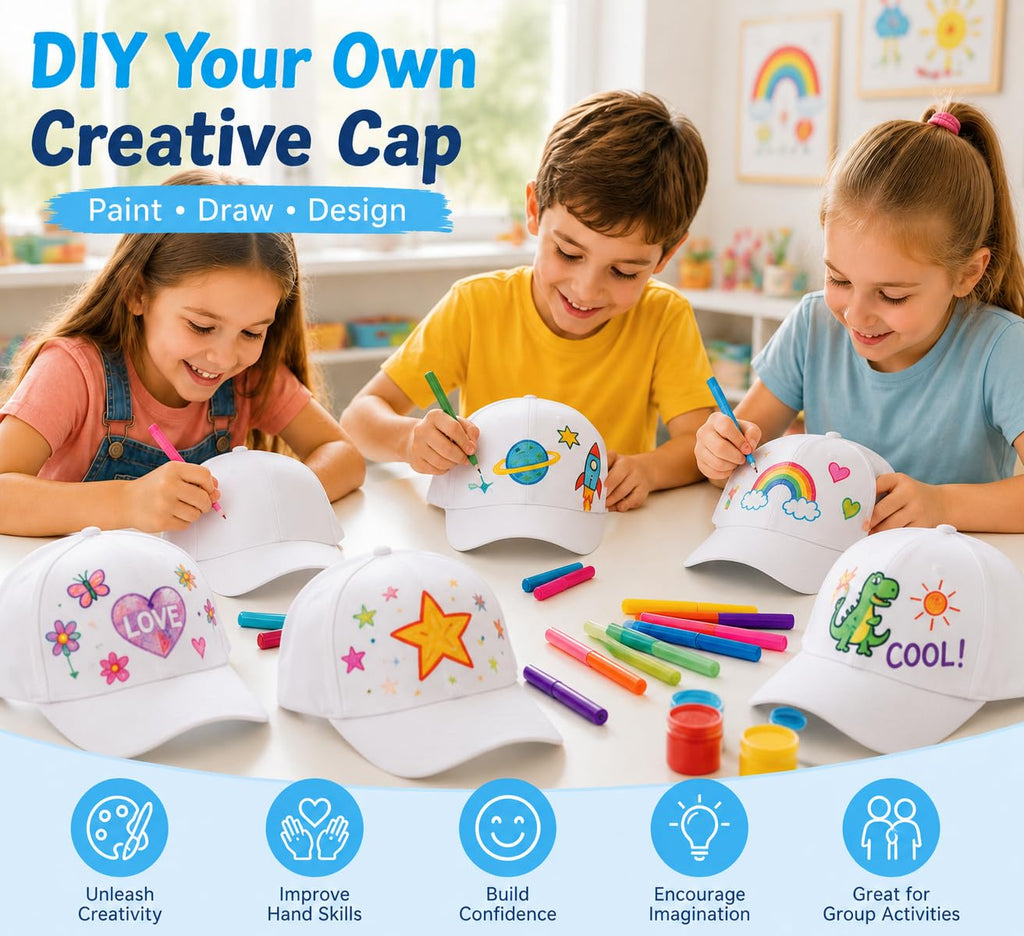 30 Pcs DIY Kids Baseball Caps Hats Q959