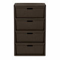 Brown 4 Drawer Plastic Storage Tower T26663
