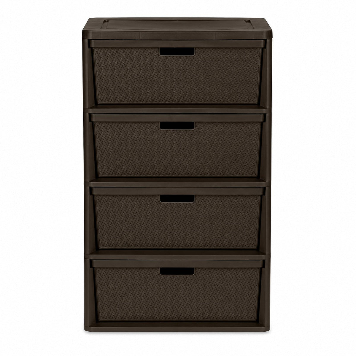 Brown 4 Drawer Plastic Storage Tower T26663