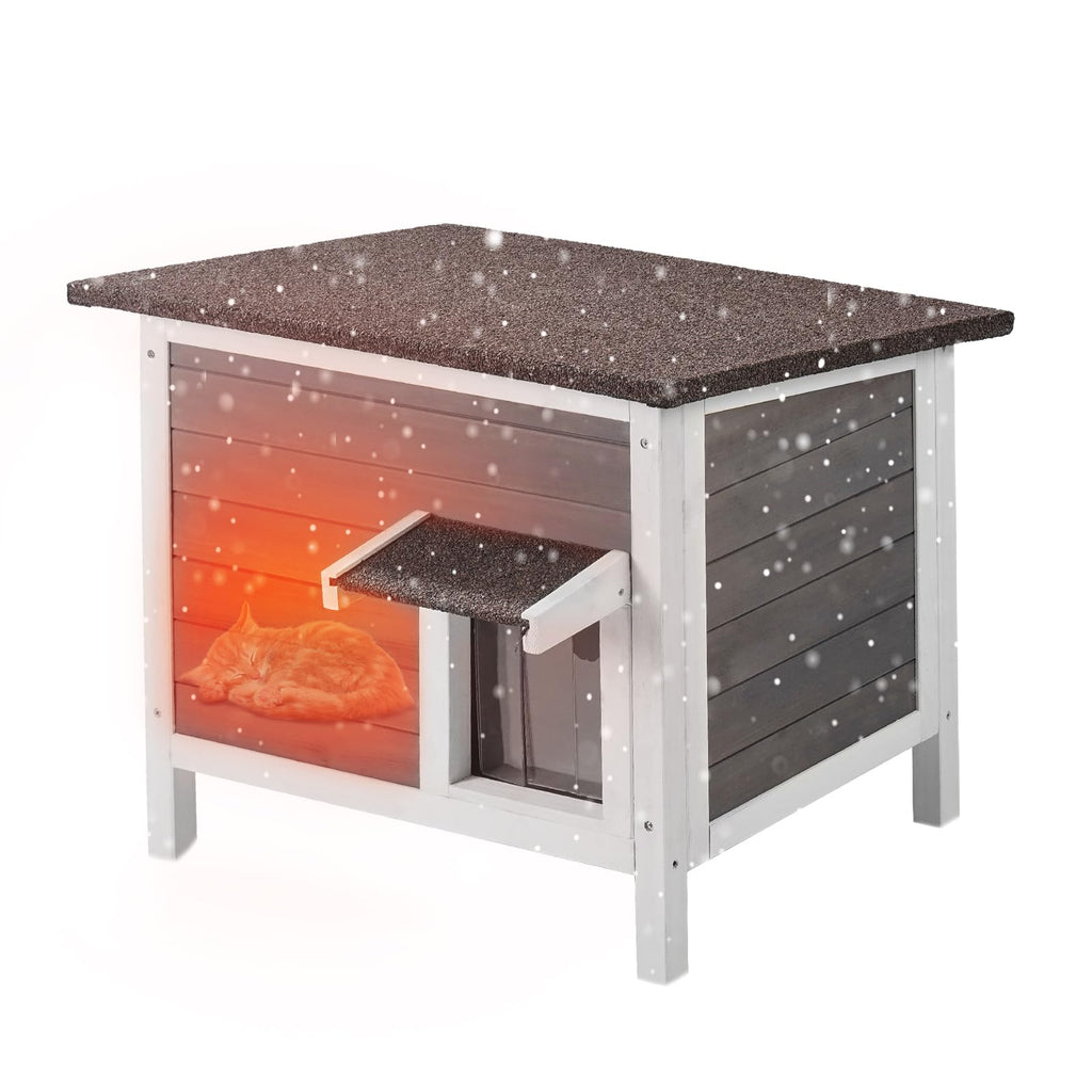 Weatherproof Wooden Outdoor Cat House B573210